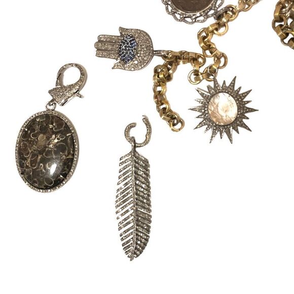 Custom Made Charm Statement Necklace with Removable/Changeable Adornments - Picture 9 of 11